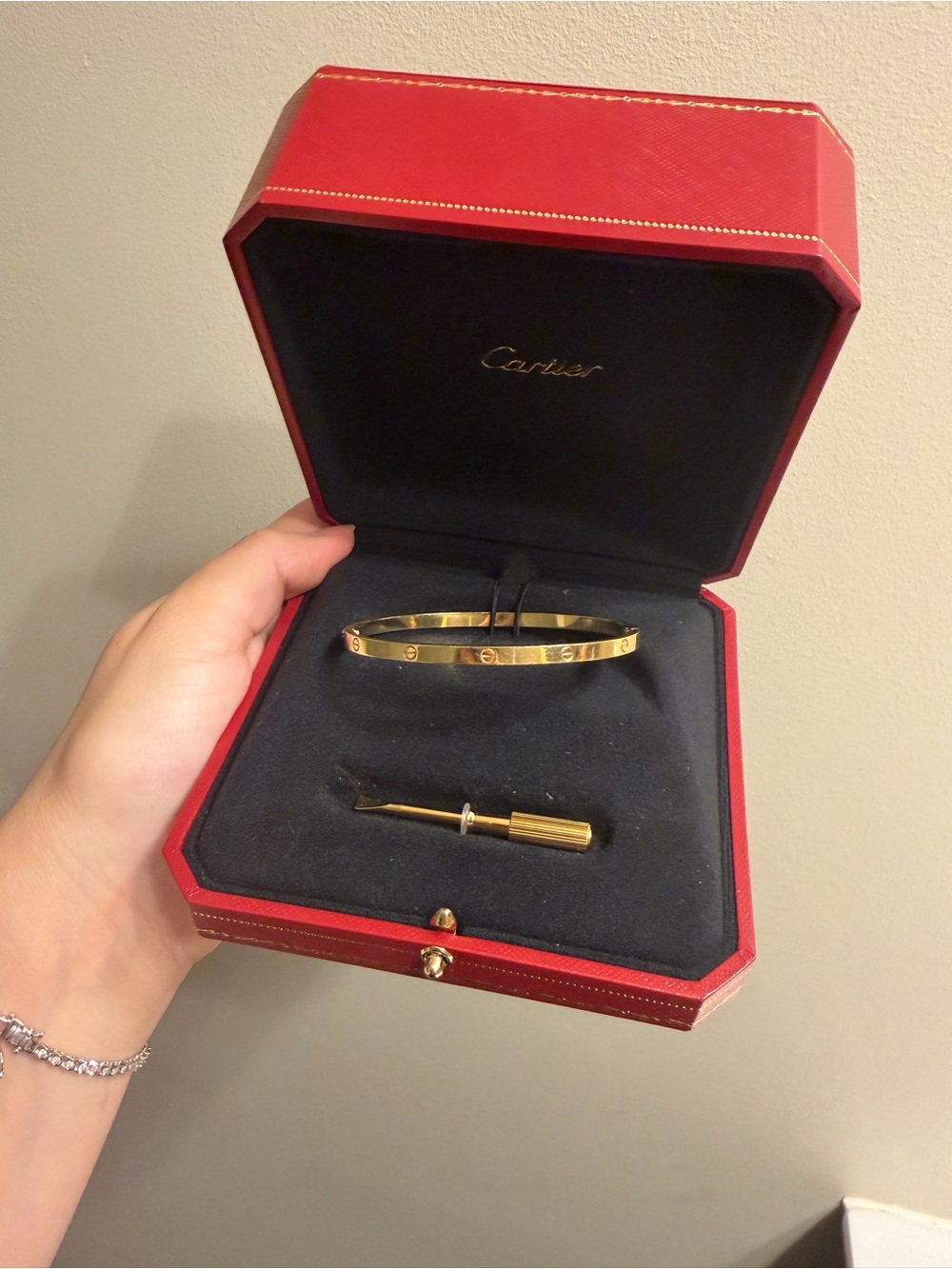 Cartier small Gold Bracelet with box size 19 - Picture 3 of 7